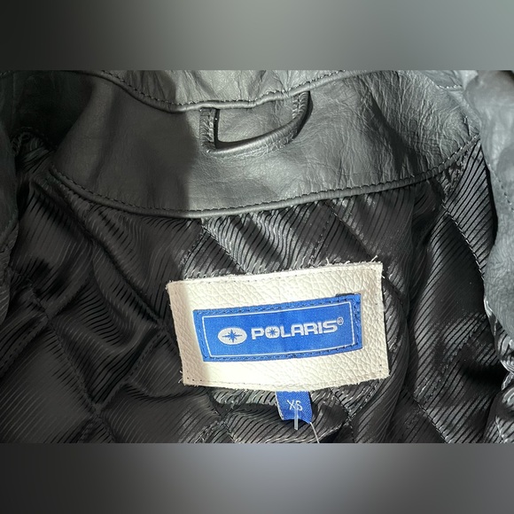 Women’s Polaris Black leather side zipper vent front pockets moto jacket size XS - Picture 2 of 14